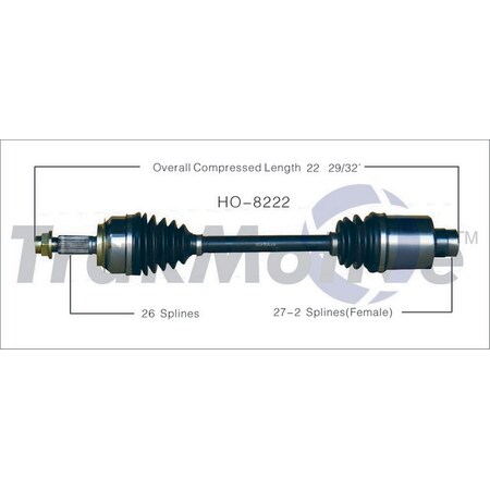 Surtrack Axle Cv Axle Shaft, Ho-8222 HO-8222